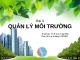 Bài giảng Bài 3: Quản lý môi trường