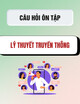 Câu hỏi ôn tập Lý thuyết truyền thông